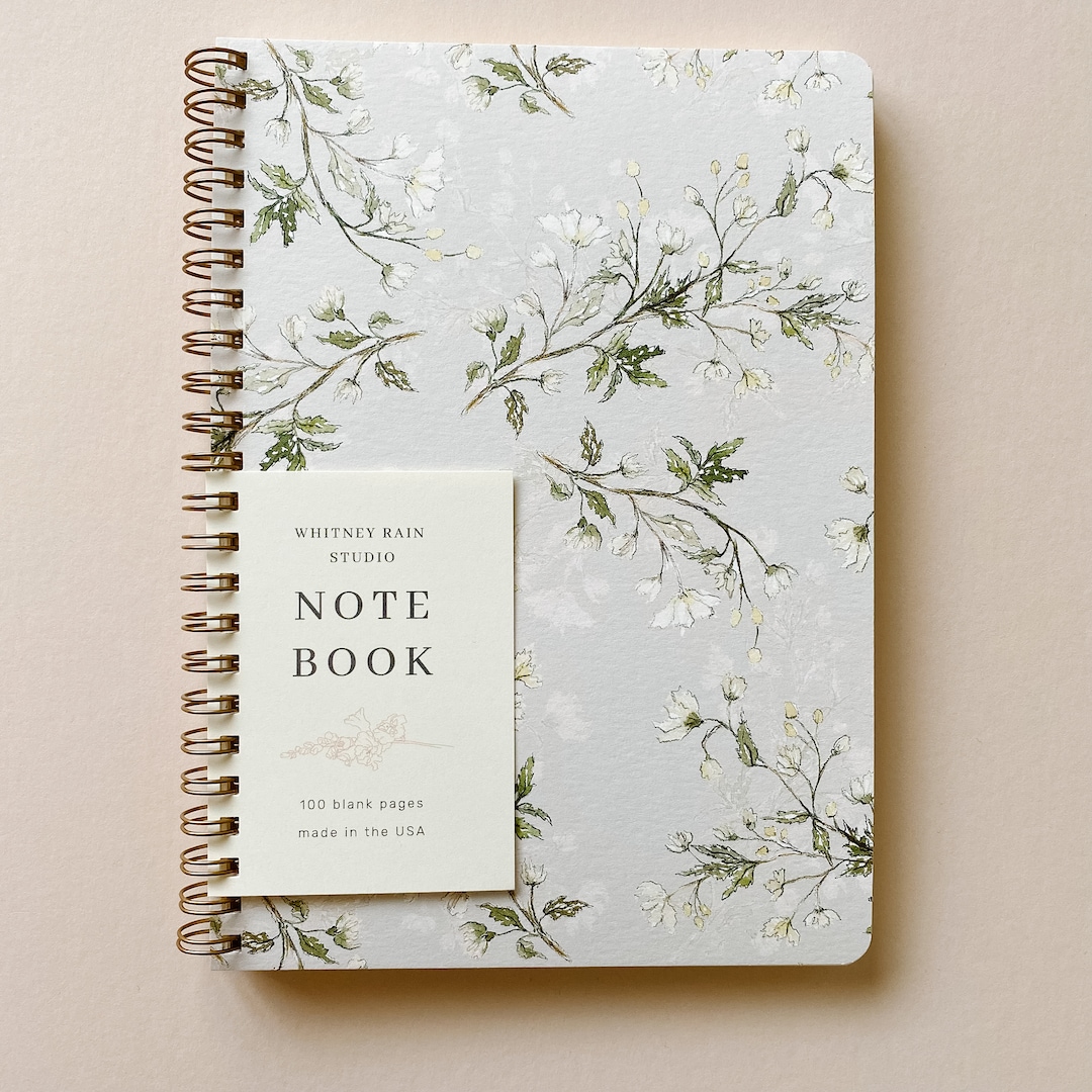 Softcover Spiral Notebook Hand Painted Watercolor Floral Pattern Coil ...
