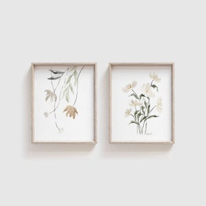 Watercolor Art Prints - Wildflower Prints - Watercolor Flower Painting - Floral Artwork - Set of 2 Wall Art - Gallery Wall - Nursery Art