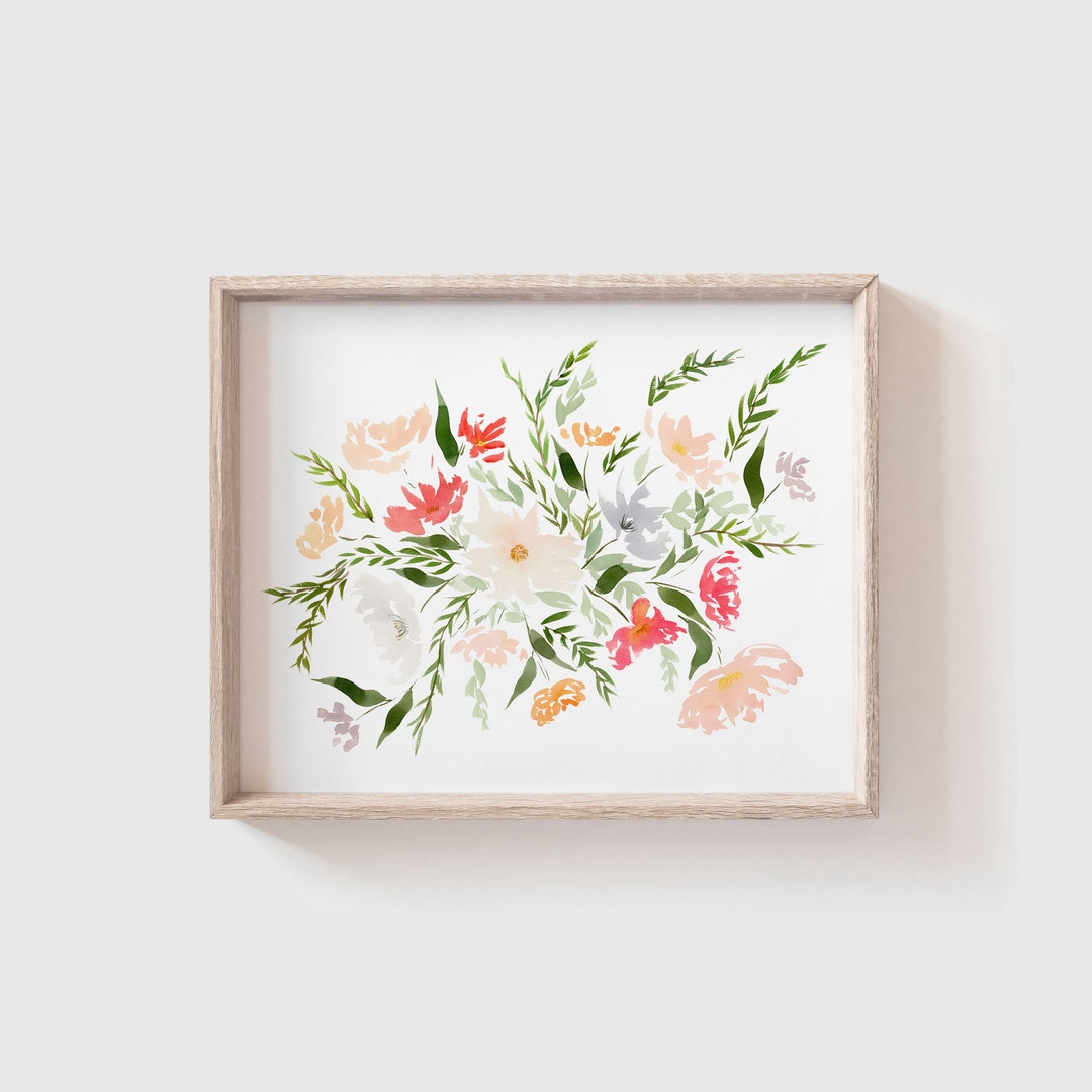 Watercolor Print | Floral Watercolor Artwork | Flower Wall Art | Garden ...