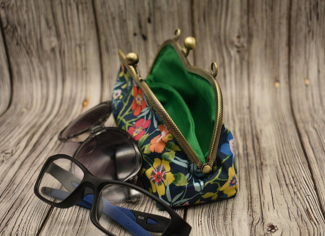 Double glasses case women fabric Double eyeglass case Soft Etsy