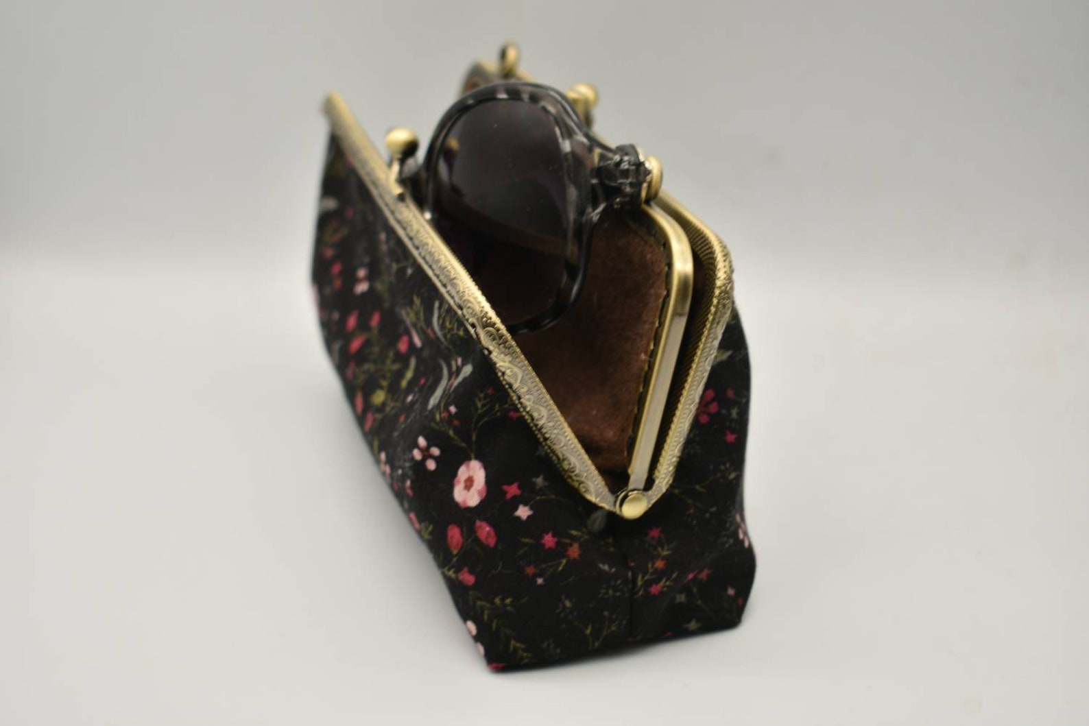 Double glasses case women fabric Double eyeglass case Soft Etsy