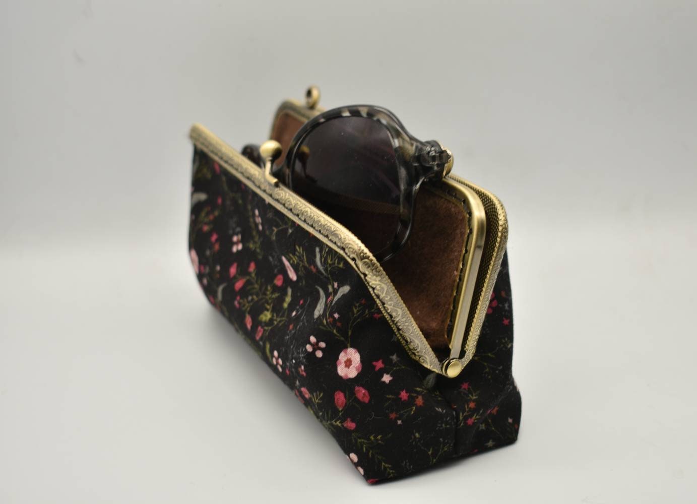 Double glasses case women fabric Double eyeglass case Soft Etsy