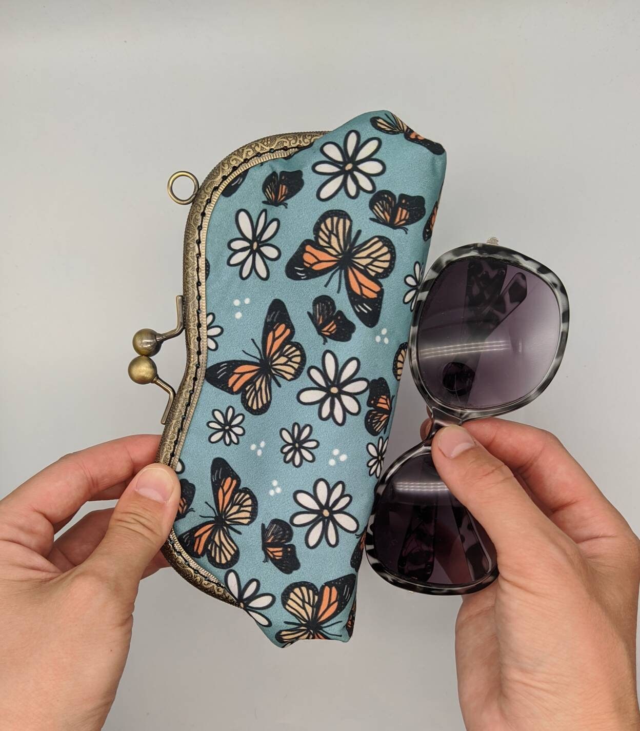 Double glasses case women fabric butterfly Soft sunglass Etsy