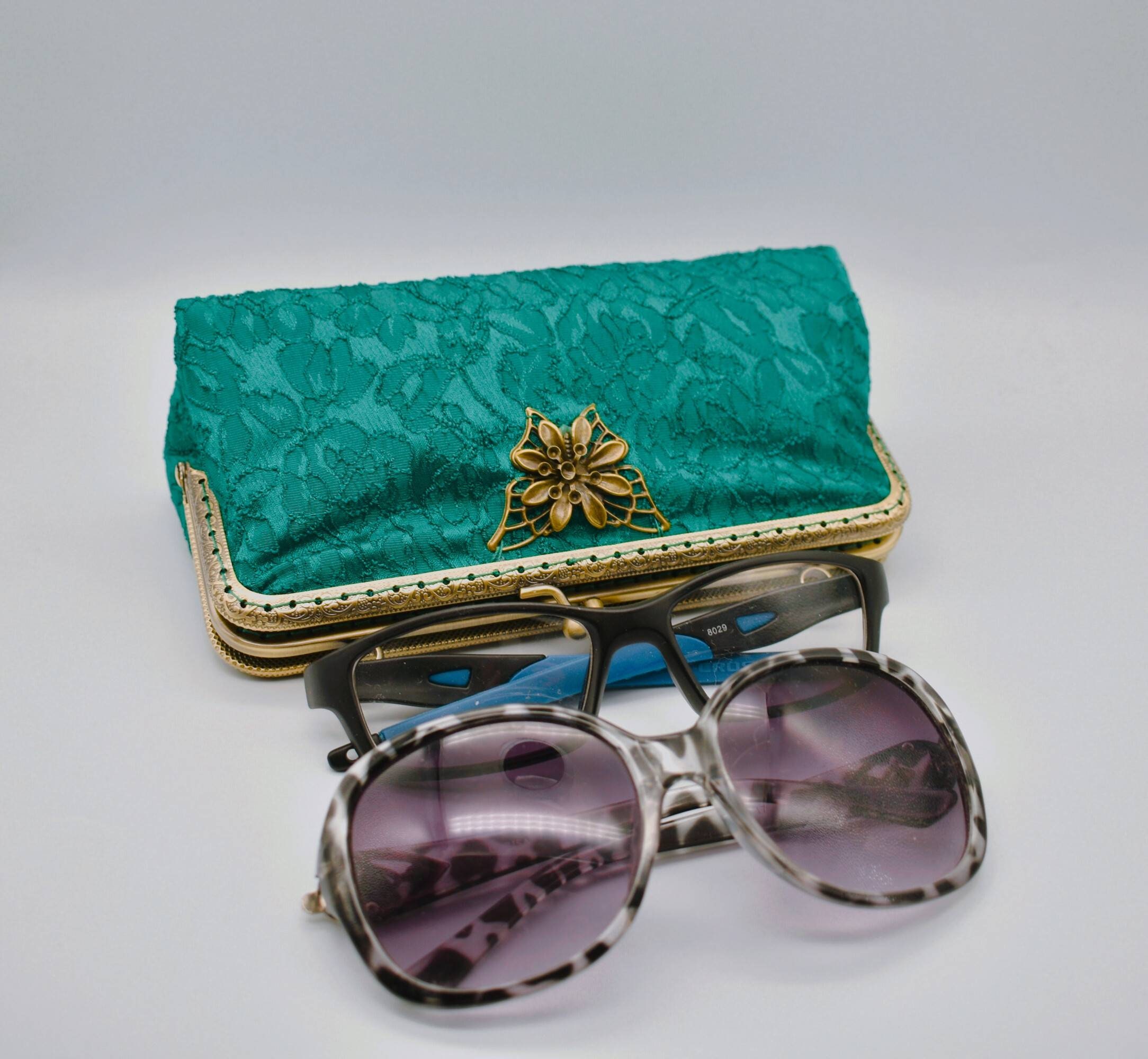 Double eyeglass case double glasses case double sunglass Etsy