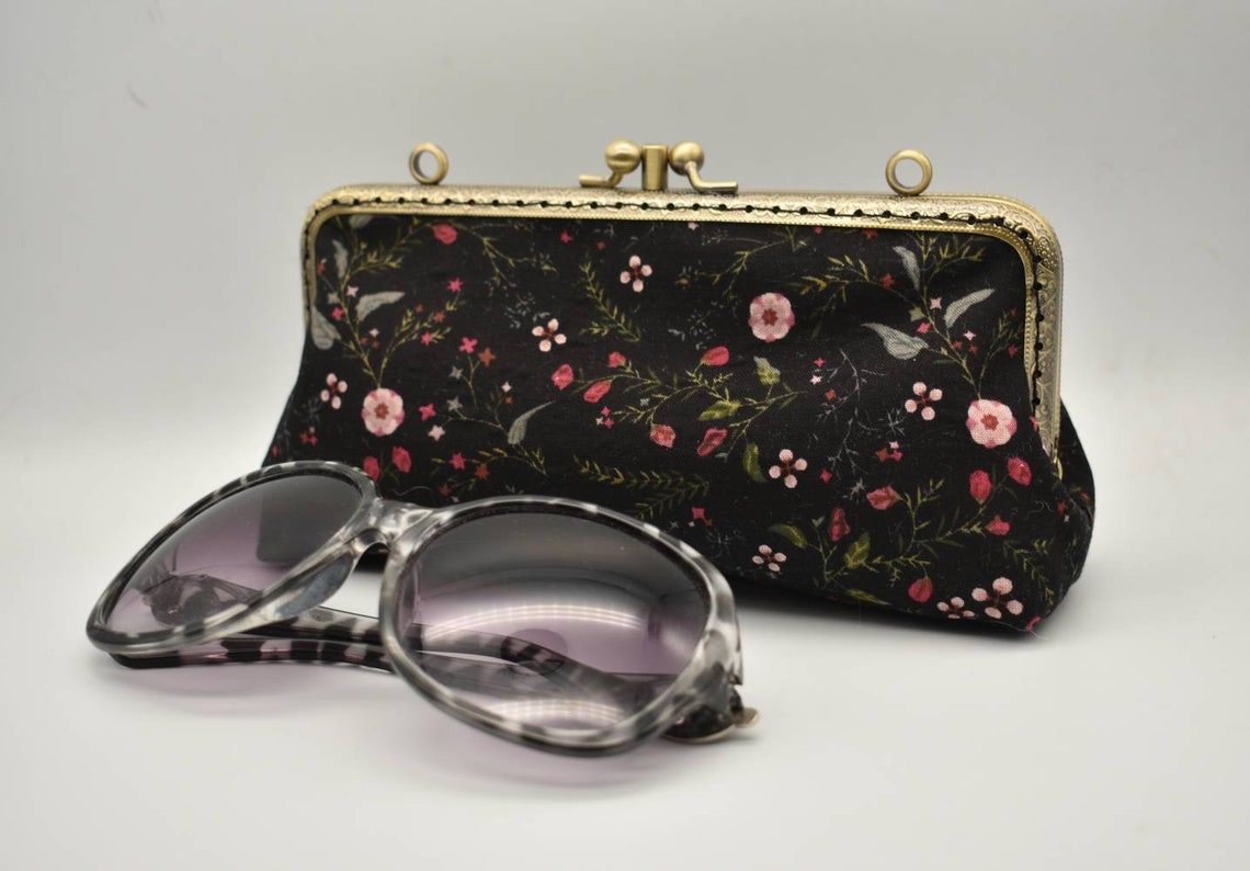 Double glasses case women fabric Double eyeglass case Soft Etsy