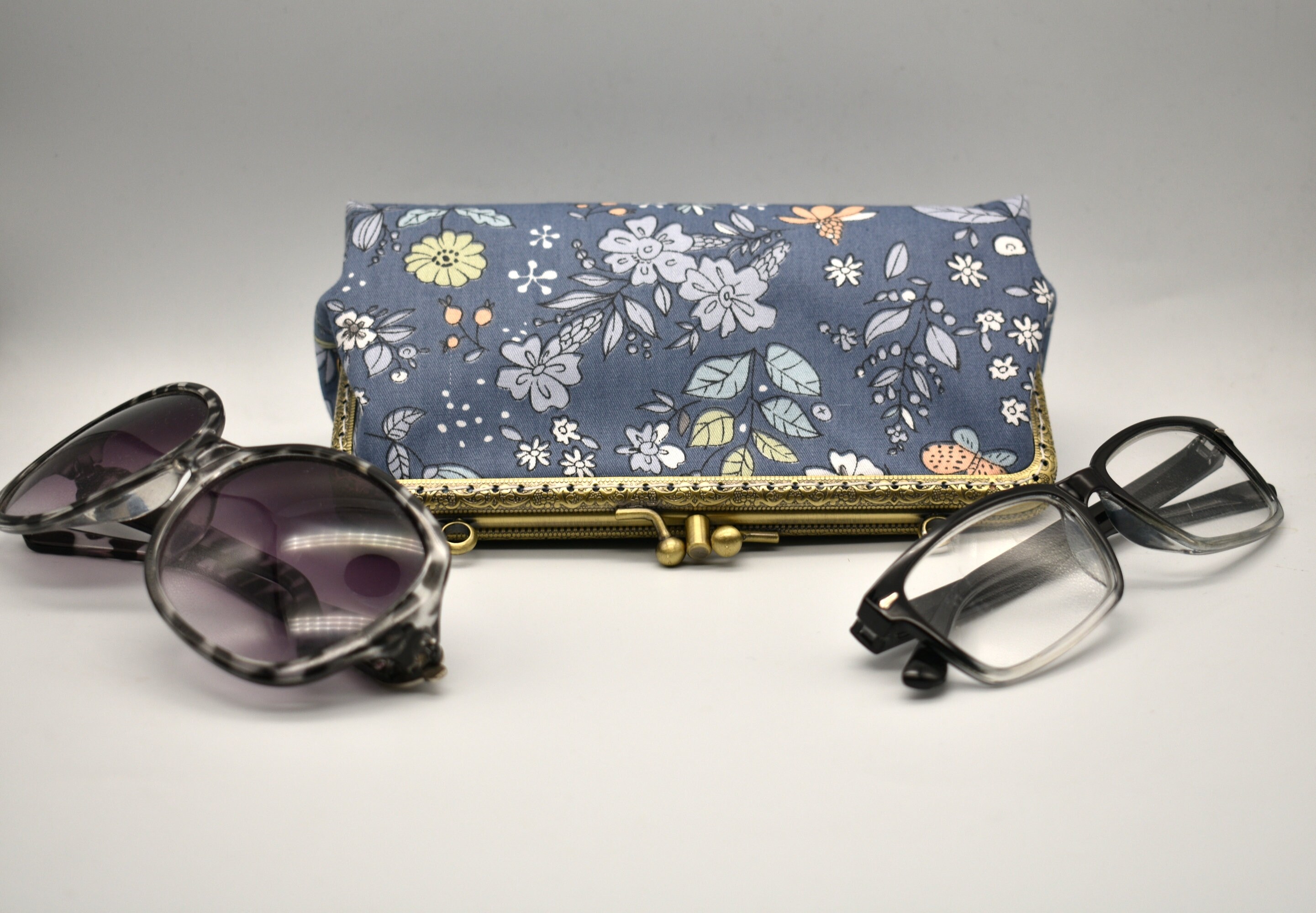 Double glasses case women fabric Cotton Double eyeglass case Etsy