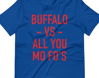 Maglietta da football Buffalo: maglietta per il giorno della partita - Attrezzatura per i tifosi della domenica - Maglietta unisex
