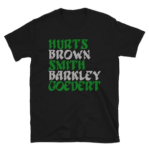 Philadelphia Football Roster T-Shirt: Hurts, Barkley, Goedert, Brown, Smith, Unisex Tee