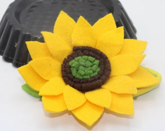 Sonnenblume, Filzblume, Haar Blume, Haarspange, Filz Haar-Bobble, Haarschleife, florales Haaraccessoire