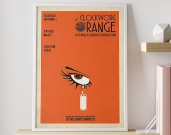 A Clockwork Orange movie poster | Minimalist vintage movie wall art print