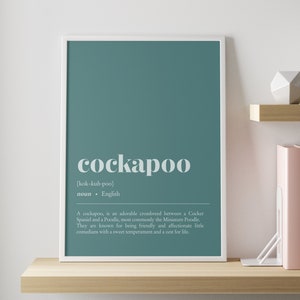 Cockapoo Definition Druck | CUSTOMIZIERBAR Hunde Illustration Wandkunst | Minimalistisches home decor |