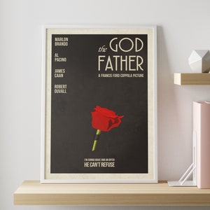 The Godfather movie poster | Minimalist vintage movie wall art print