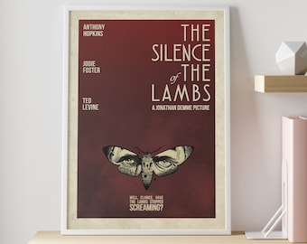 Silence of the lambs movie poster | Minimalist vintage movie wall art print