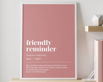 Funny office decor | Friendly reminder if I'm wrong CUSTOMISABLE illustration print | Minimalist home office art | work from home decor |