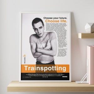 Trainspotting movie poster | Choose Life Minimalist retro movie wall art print