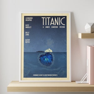 Póster de la película Titanic / Impresión minimalista de arte mural de película vintage