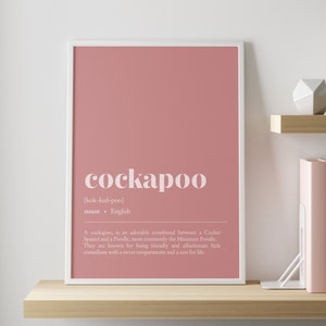 Cockapoo Definition Druck | CUSTOMIZIERBAR Hunde Illustration Wandkunst | Minimalistisches home decor |
