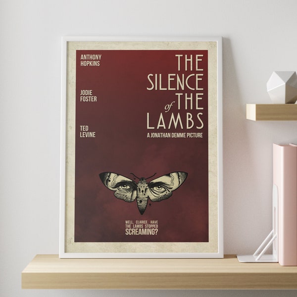 Silence of the lambs movie poster | Minimalist vintage movie wall art print