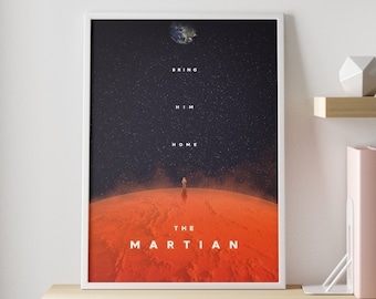 The Martian movie poster | DOWNLOADABLE Minimalist abstract wall art print | DIGITAL DOWNLOAD - Print at home