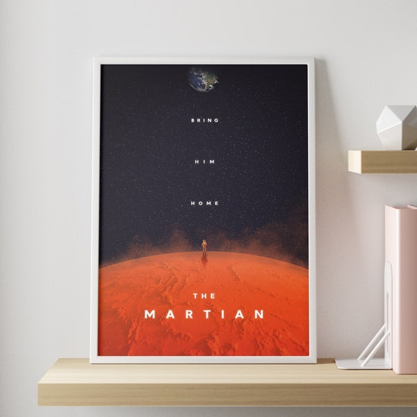 Der Marsianer Filmplakat | Minimalistischer abstrakter Kunstdruck | DIGITALER DOWNLOAD - Print at home