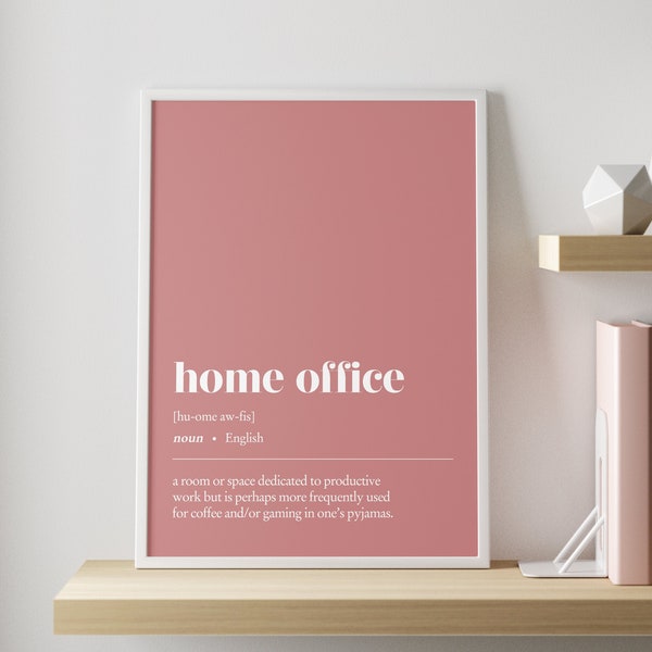 Funny office decor | Home office - CUSTOMISABLE - illustration print | Minimalist home office wall decor | work from home art |