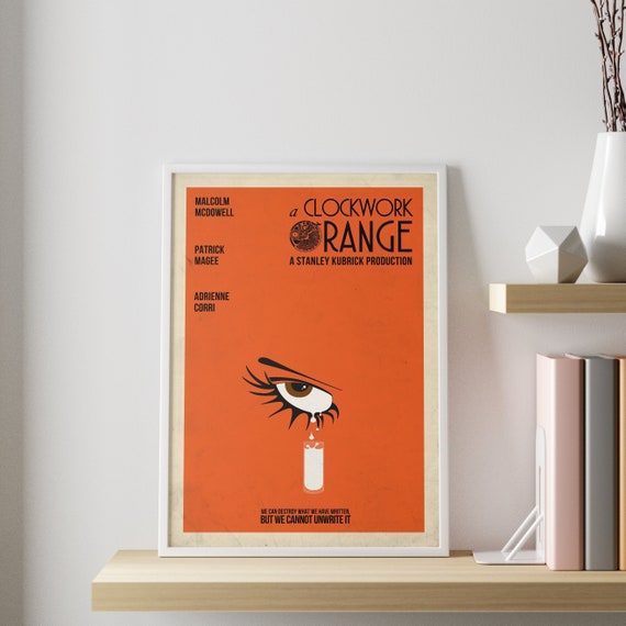 A Clockwork Orange movie poster | Minimalist vintage movie wall art print