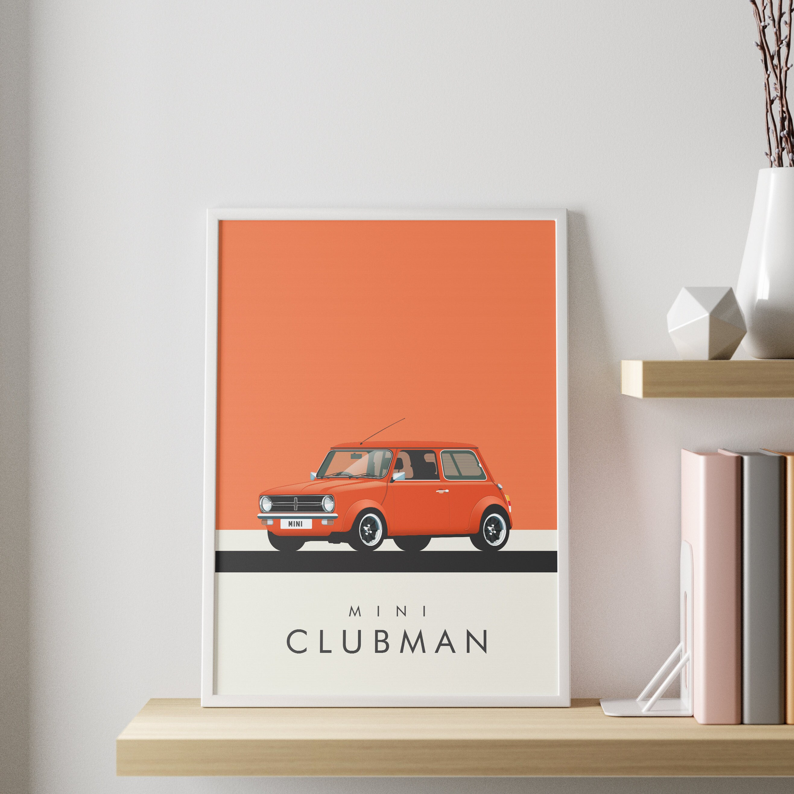 ミニクーパー　（British Car）キャンバスアートプリント　定価約3万円 ミニクーパーのアートワーク - Etsy 日本