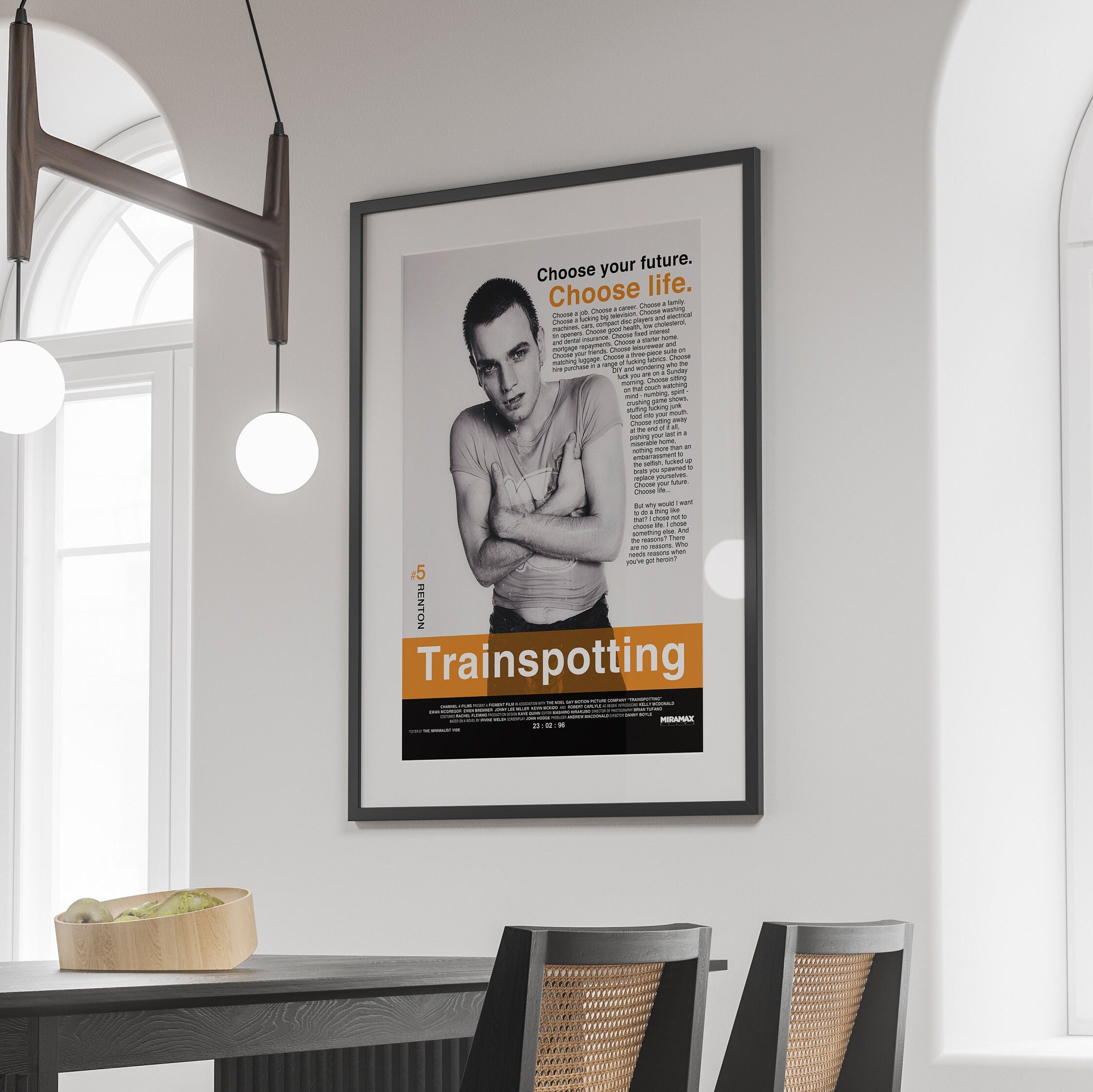 trainspotting ポスター ヴィンテージ 映画 額付き イギリス製 【公式