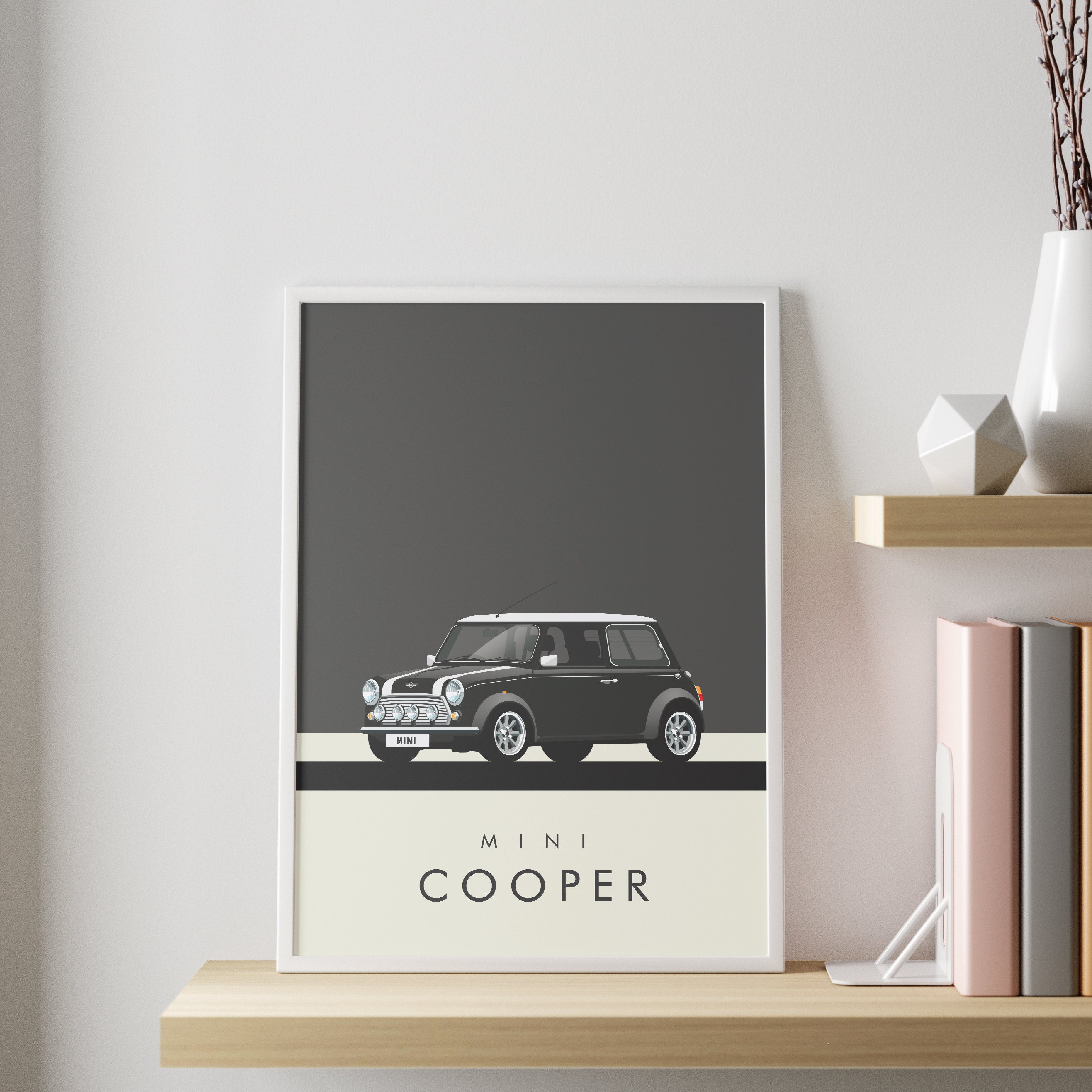 ミニクーパー　（British Car）キャンバスアートプリント　定価約3万円 ミニクーパーのアートワーク - Etsy 日本