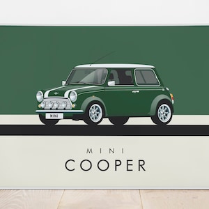 Mini Cooper poster | DIGITAL DOWNLOAD - Print at home Mini mk1 classic Minimalist retro car wall art illustration print | DOWNLOADABLE