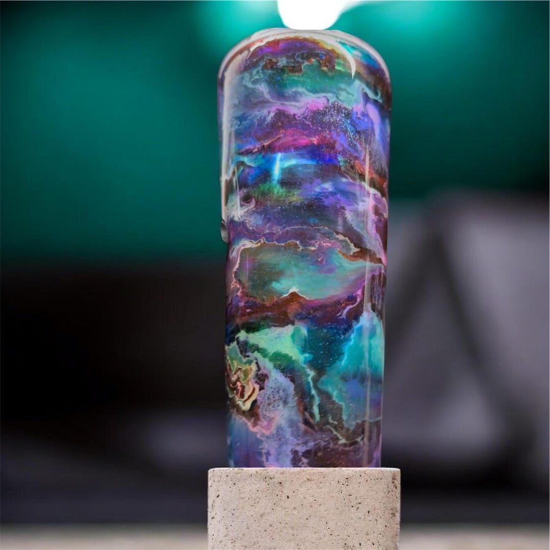 Handmade Alcohol Ink Epoxy Tumbler With Blinged Out Lid! – 24oz Double ...