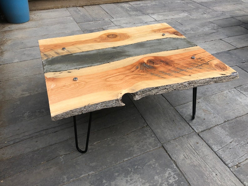 Live Edge Concrete River Table Etsy Canada