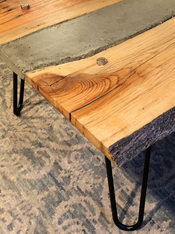 Live Edge Concrete River Table Etsy