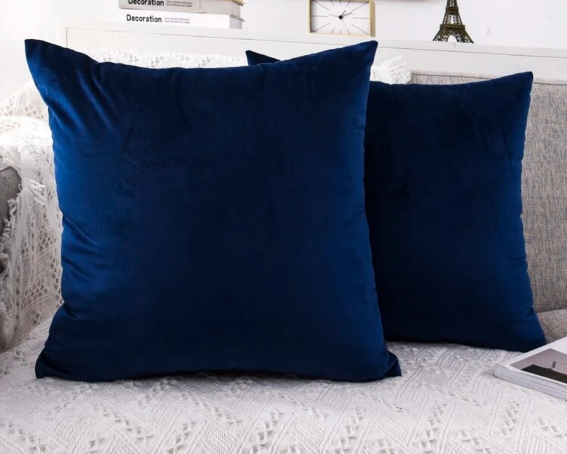 Royal Blue Velvet Pillow Sham Etsy