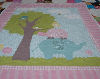 Elephant Quilt For Baby Girl