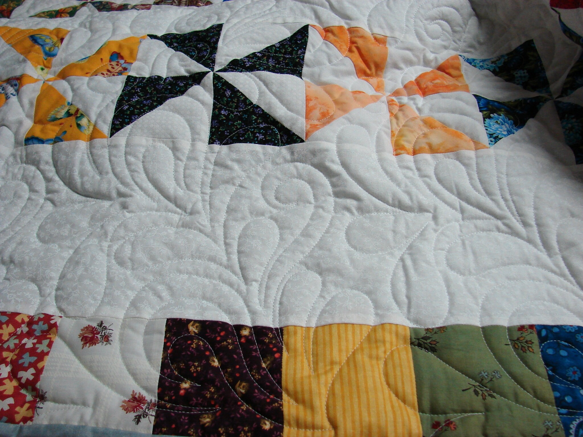 Pinwheels and Squares Queen Size Quilt Etsy