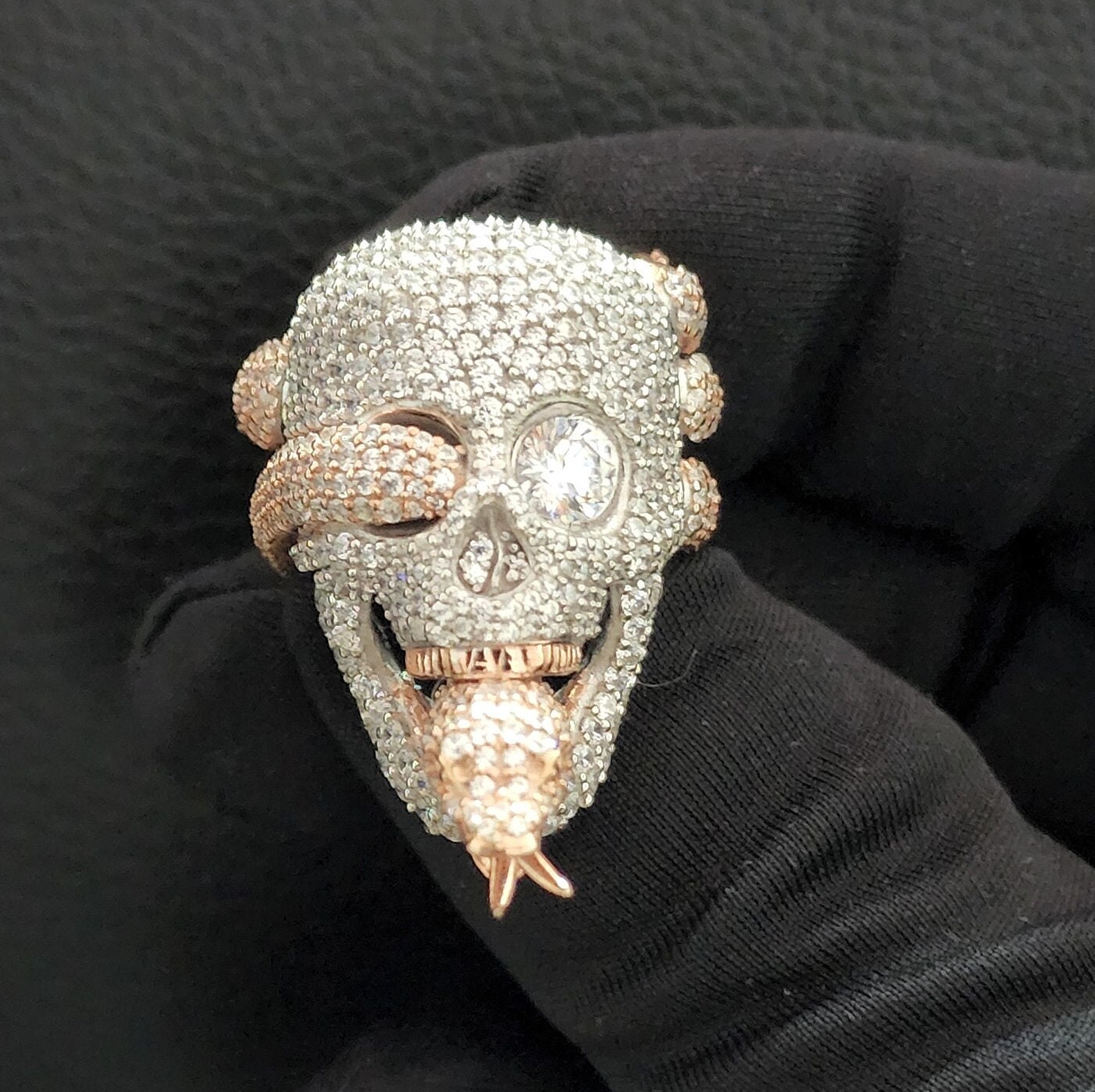 Iced out skull ring deals