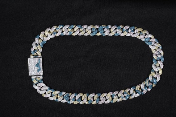 Sterling silver 2024 iced out chain