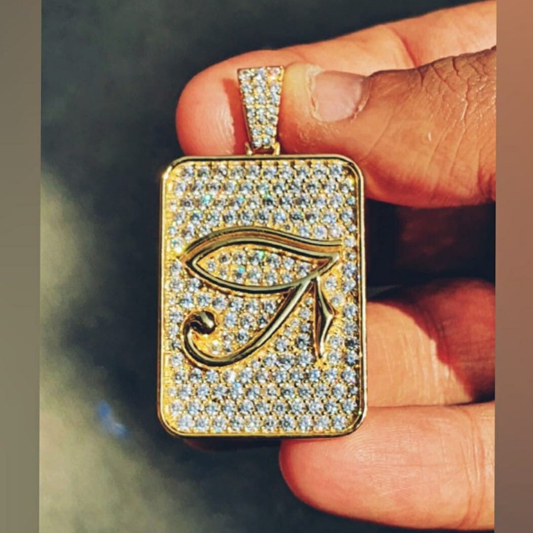 Ankh Pendant Made in 925 Sterling Silver Studded With VVS Colorless