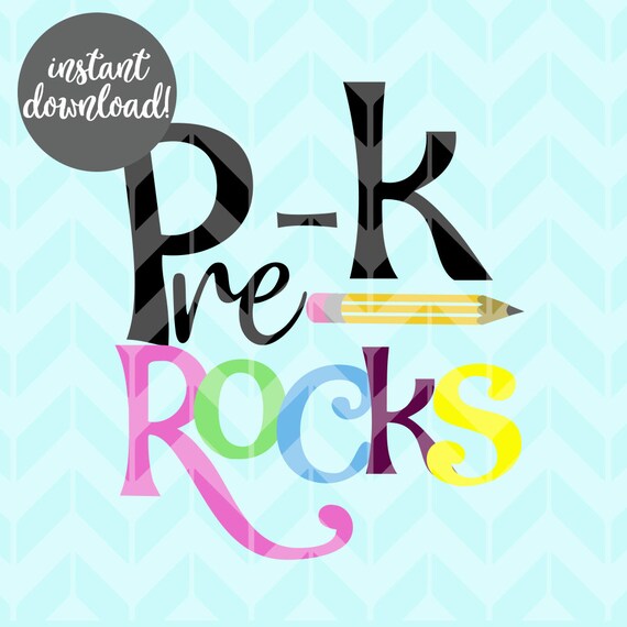 Download Clip Art Art Collectibles Back To School Files For Cutting Machines Pre School Svg Cricut Ready To Rock Pre K Svg Files Pre K Svg Eps Svg Dxf Silhouette Cameo