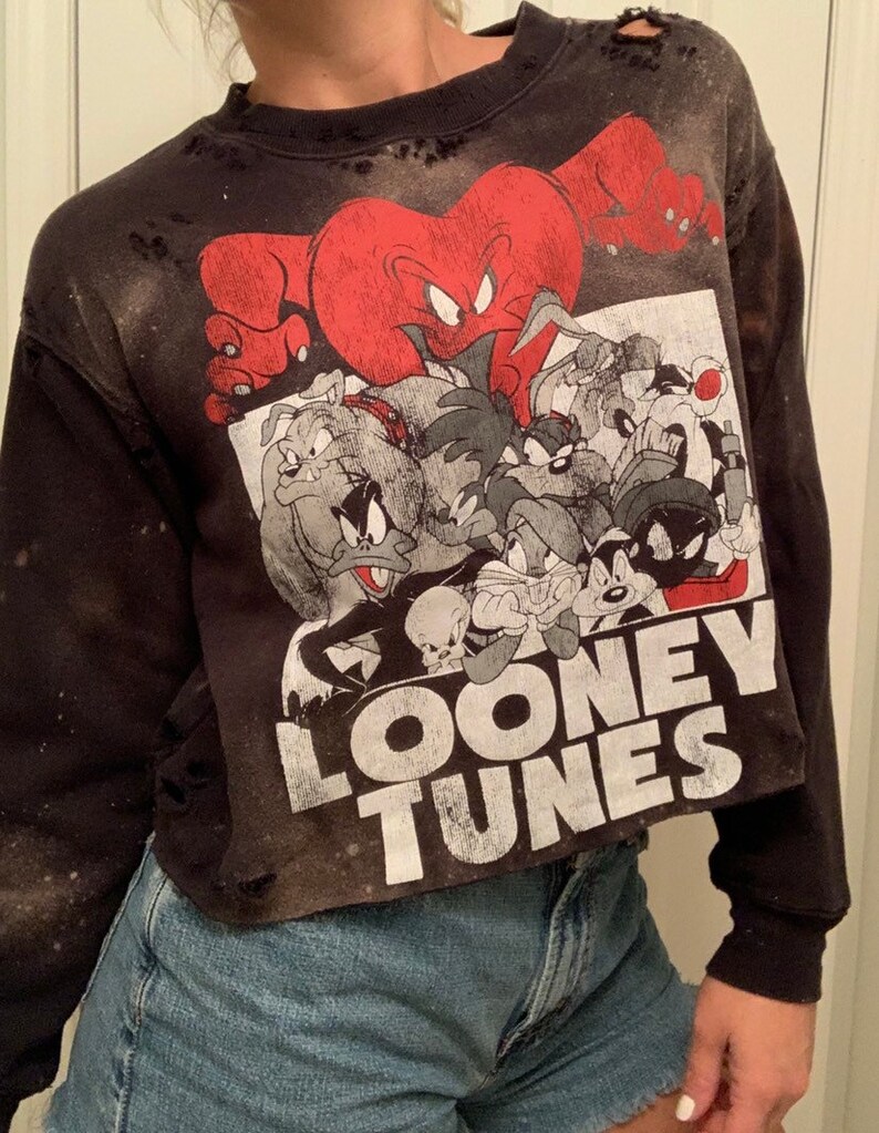 looney tunes cropped sweatshirt