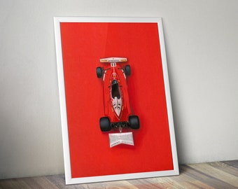 Hand-drawn 1975 Ferrari 312T F1 Car - A3 poster print