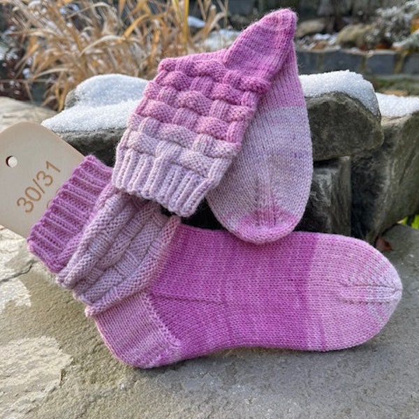 Gr. 30/31, Woll Butt "Rothenburg", handgestrickte Kindersocken aus Woll Butt Sockenwolle 4fach.