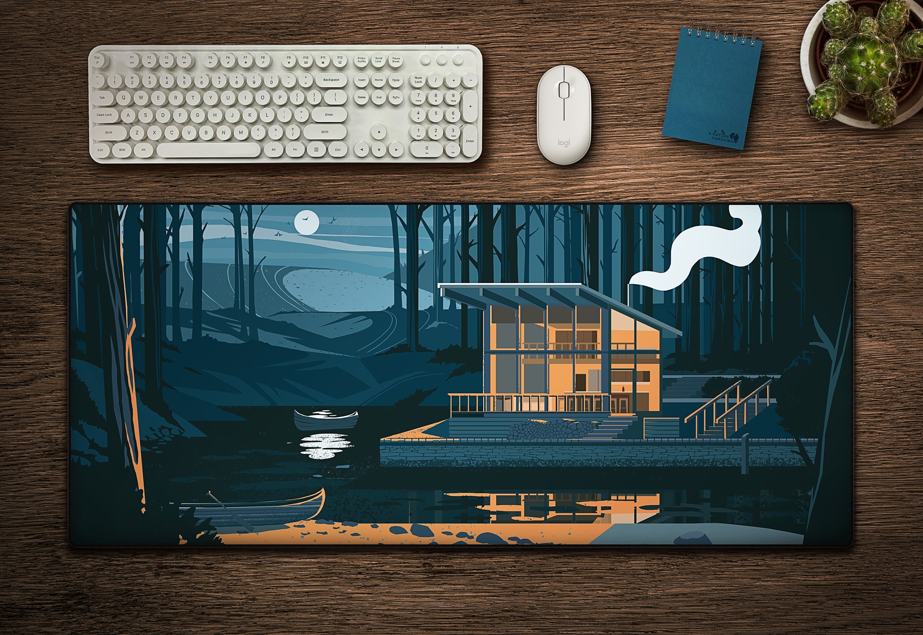Cabin Nights Desk Mat Giant Mouse Pad Original Artwork - Etsy