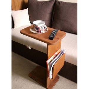 Side table for a sofa or armchair, Loft style, Table for armrests, Side rack for storing magazines