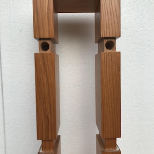 Handgemaakte eikenhouten wandplank, houten plantendisplay, art-decostijl afbeelding 7