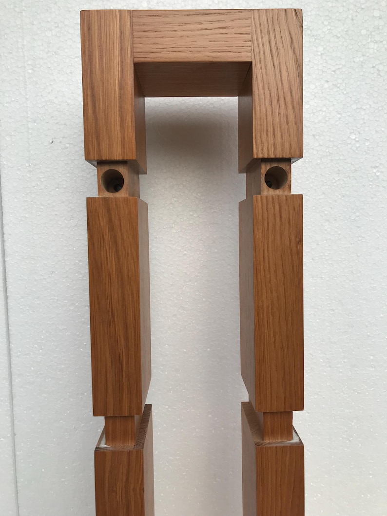 Handgemaakte eikenhouten wandplank, houten plantendisplay, art-decostijl afbeelding 7