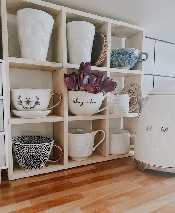 Coffee mug shelves, Tea cup shelf, Mug cubby,Wall mounted shelves,Mug wall  shelf