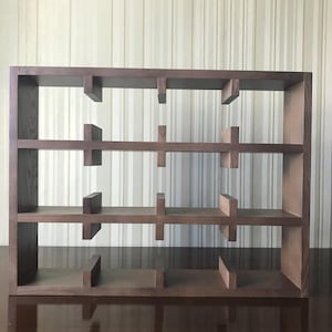 Coffee mug shelves, Tea cup shelf, Mug cubby, Wall mounted shelves, Mug wall shelf, Cup cubby, Wood stain, Varnish, Wooden display cubby