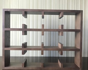 Coffee mug shelves, Tea cup shelf, Mug cubby, Wall mounted shelves, Mug wall shelf, Cup cubby, Wood stain, Varnish, Wooden display cubby